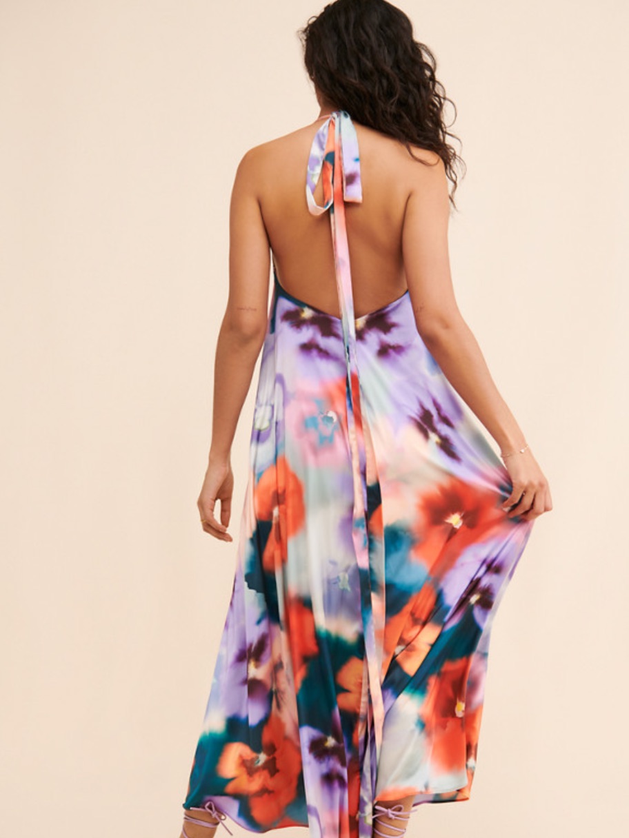Alejandra Maxi Halter Dress/Anthropologie /Especia Nwot Col -